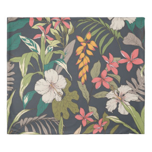 Seamless tropical flower pattern background duvet cover