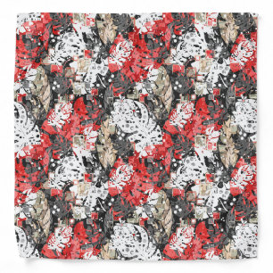 Seamless tropical jungle exotic leaves monsters bl bandana