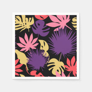 Seamless tropical leaves pattern napkins