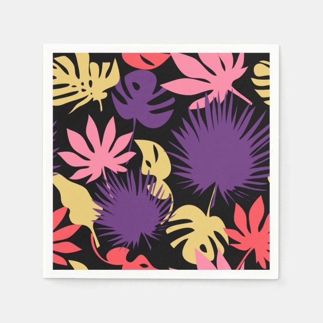 Seamless tropical leaves pattern napkins (Front)