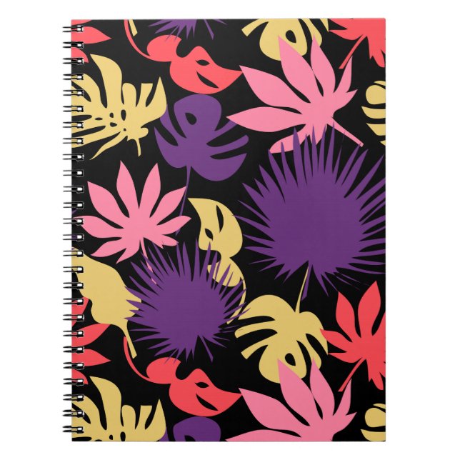 Seamless tropical leaves pattern notebook (Front)