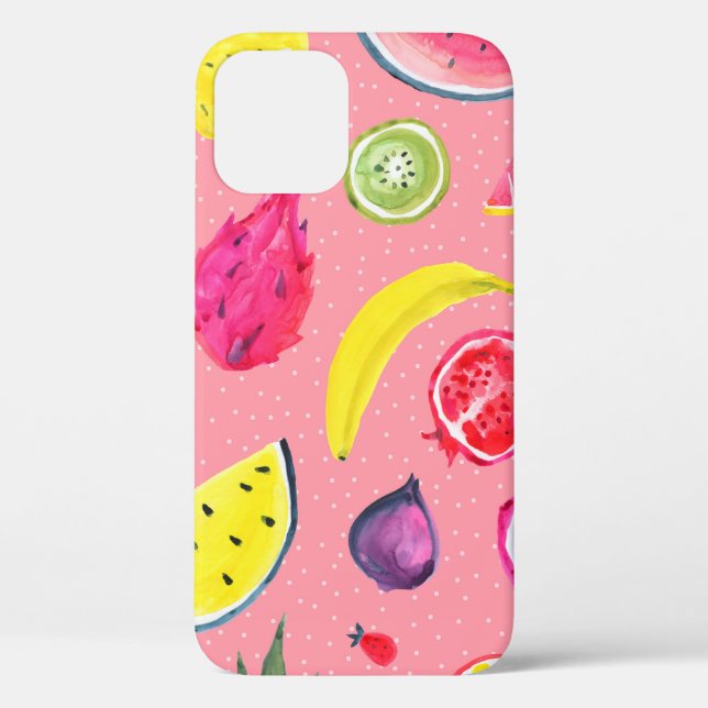 Seamless Tropical pattern of exotic fruit. Hand dr Case-Mate iPhone Case (Back)