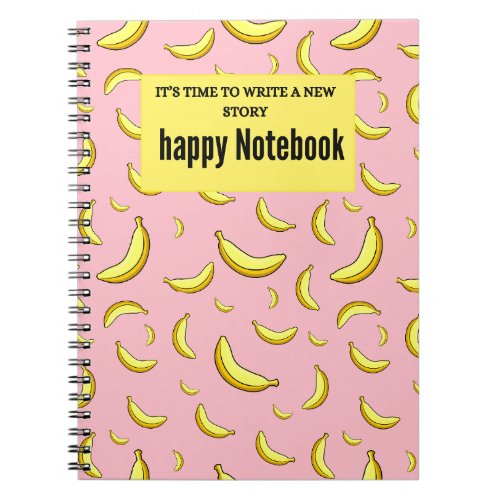 seamless tropical pattern with banana notebook