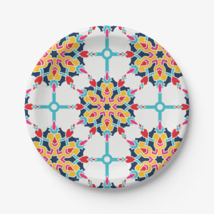 Seamless Turkish Colorful Design  Paper Plates