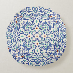 Seamless turkish colorful pattern. Endless pattern Round Pillow