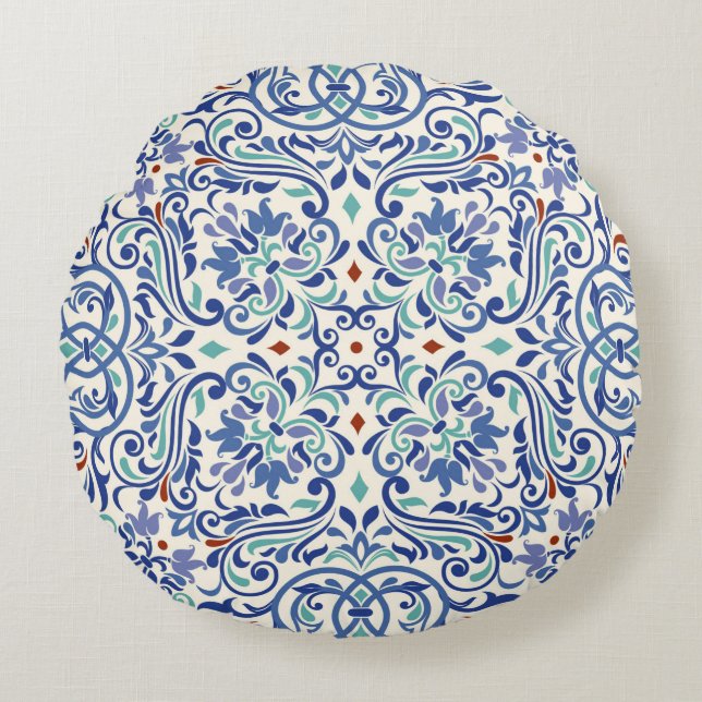 Seamless turkish colorful pattern. Endless pattern Round Pillow (Front)