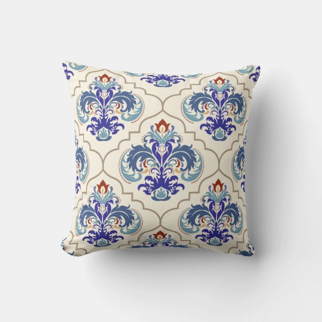 Seamless turkish colorful pattern. throw pillow (Front)