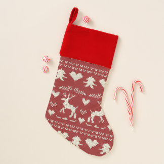 Seamless ugly Christmas sweater pattern, knitted Christmas Stocking