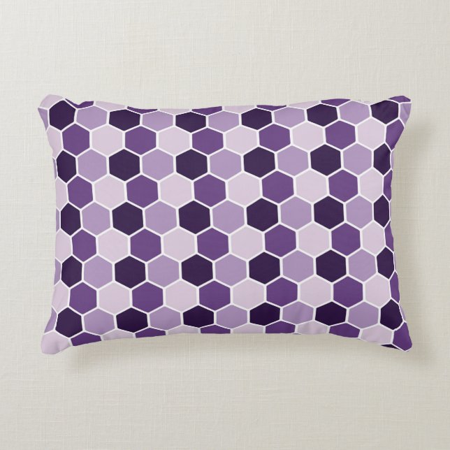 Seamless ultraviolet hexagon pattern. Honeycomb co Accent Pillow (Front)