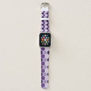 Seamless ultraviolet hexagon pattern. Honeycomb co Apple Watch Band