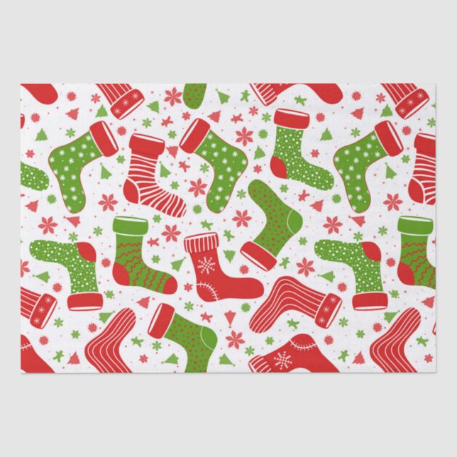 Seamless vector pattern with different Christmas Tissue Paper (Front)