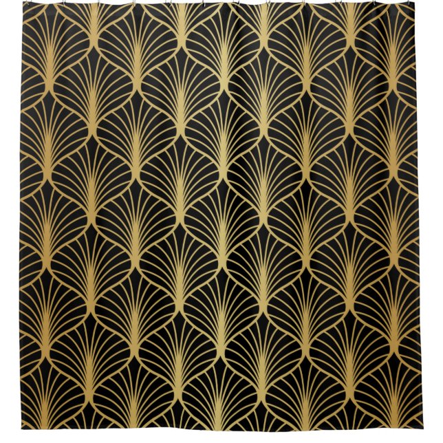 Seamless vintage art deco pattern shower curtain (Front)