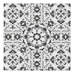 Seamless vintage background with stylized elements faux canvas print