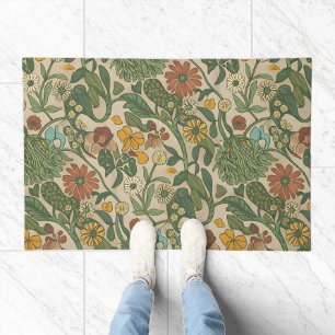 Seamless vintage botanical pattern doormat