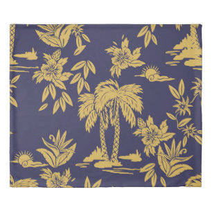 Seamless vintage design designs with Hawaii, trop Duvet Cover