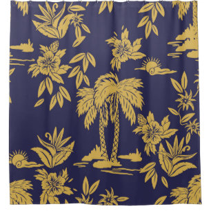 Seamless vintage design designs with Hawaii, trop Shower Curtain