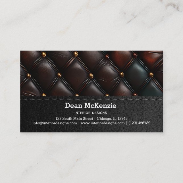 Seamless Vintage Embossed Business Card (Front)