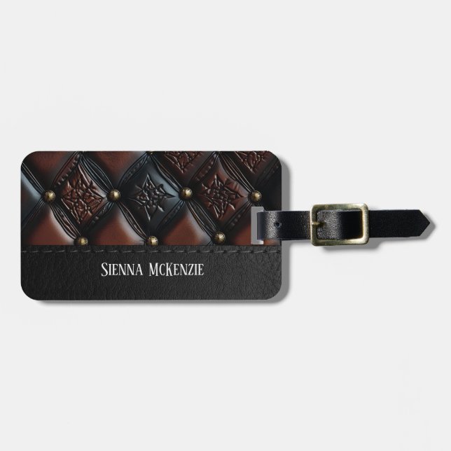 Seamless Vintage Embossed luggage tag (Front Horizontal)