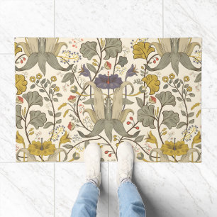 Seamless vintage floral pattern doormat