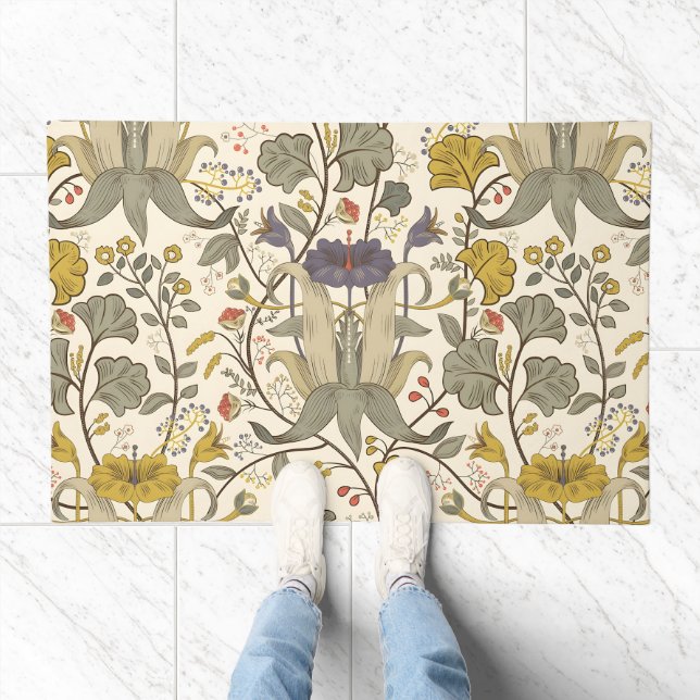 Seamless vintage floral pattern doormat (Indoor)