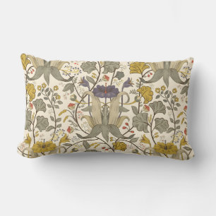 Seamless vintage floral pattern lumbar pillow