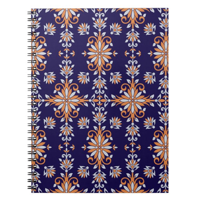 Seamless vintage floral pattern notebook (Front)