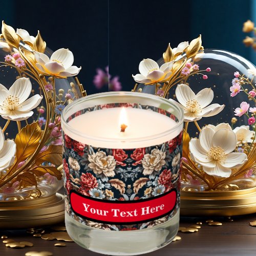Seamless Vintage Floral Scented Candle