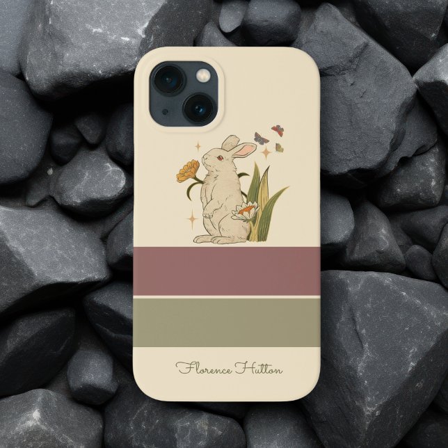 Seamless Vintage Gray Rabbit  Case-Mate iPhone Case (Creator Uploaded)