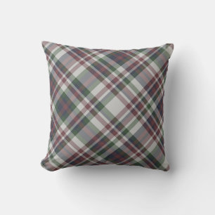 Seamless vintage multicolor tartan pattern. Plaid Throw Pillow