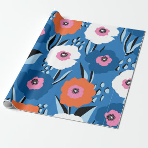 Seamless vintage pattern large red white and blue wrapping paper