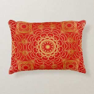 Seamless vintage pattern with abstract floral and accent pillow