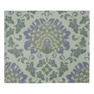 Seamless vintage pattern with romantic bird on blu duvet cover