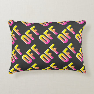 Seamless vintage pixel off signs pattern. Outline  Accent Pillow