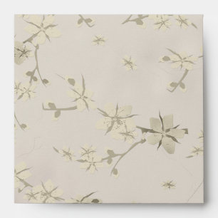 Seamless vintage retro floral flowers beige sepia envelope