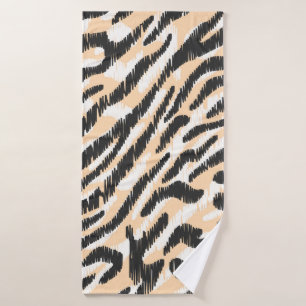 Seamless vintage scribble zebra leopard fur patter bath towel