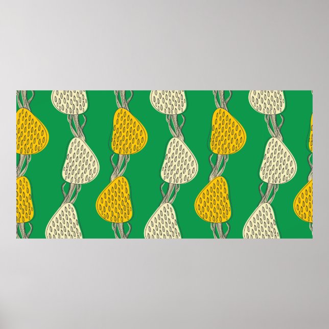 Seamless vintage texture with drawing trees poster (Front)