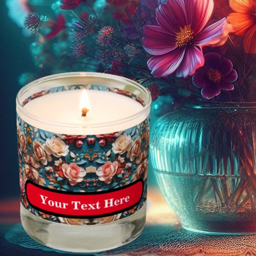 Seamless Vintage with Floral Scented Candle