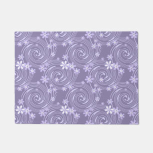 Seamless violet swirl lavander color flowers flora doormat