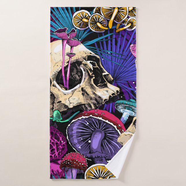 Seamless wallpaper pattern. Bright Magic Psychedel Bath Towel (Bath Towel)
