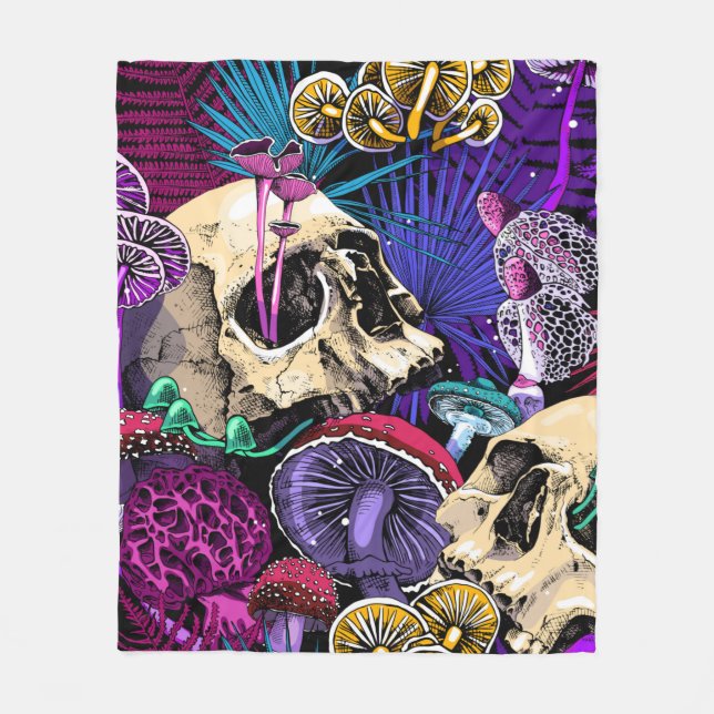 Seamless wallpaper pattern. Bright Magic Psychedel Fleece Blanket (Front)