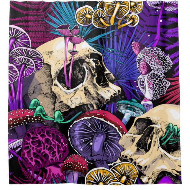 Seamless wallpaper pattern. Bright Magic Psychedel Shower Curtain (Front)