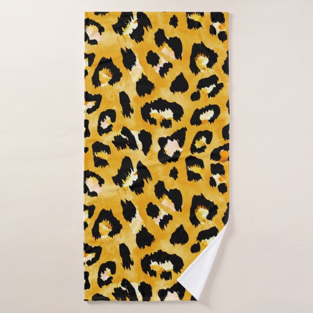 Seamless watercolor animal print pattern bath towel (Bath Towel)