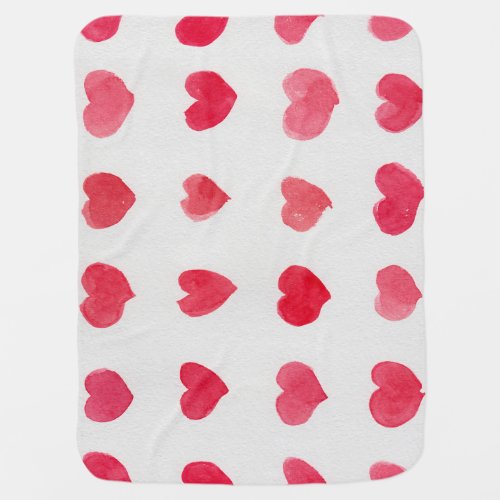 Seamless watercolor hearts romantic pattern desig baby blanket