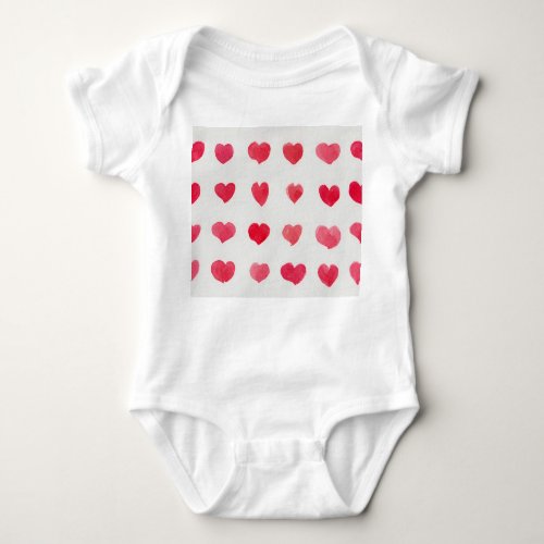 Seamless watercolor hearts romantic pattern desig baby bodysuit