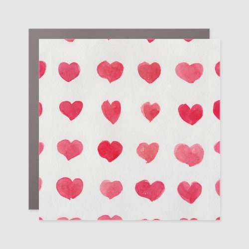 Seamless watercolor hearts romantic pattern desig car magnet