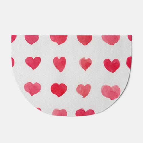 Seamless watercolor hearts romantic pattern desig doormat