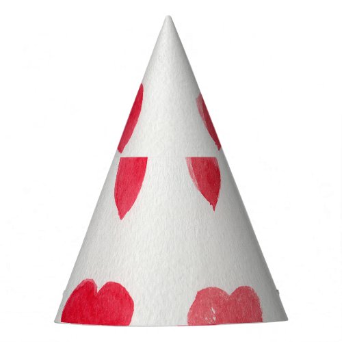 Seamless watercolor hearts romantic pattern desig party hat