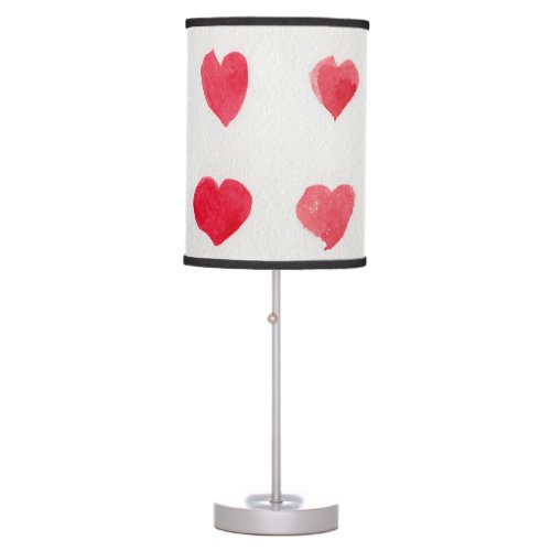 Seamless watercolor hearts romantic pattern desig table lamp