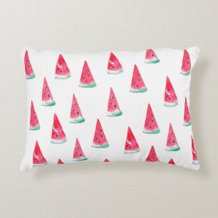 Seamless watercolor pattern with watermelon accent pillow