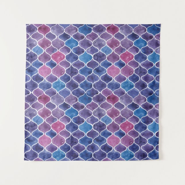 Seamless watercolor violet pattern tapestry (Front)